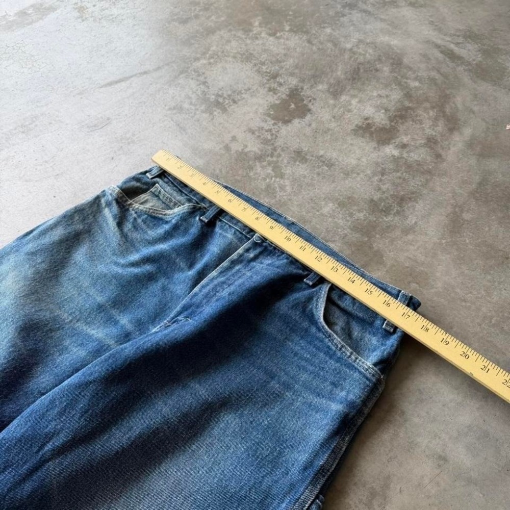 Vintage 90's Dickies Faded Blue carpenter heavy work denim jeans 34x31 - Picture 7 of 8